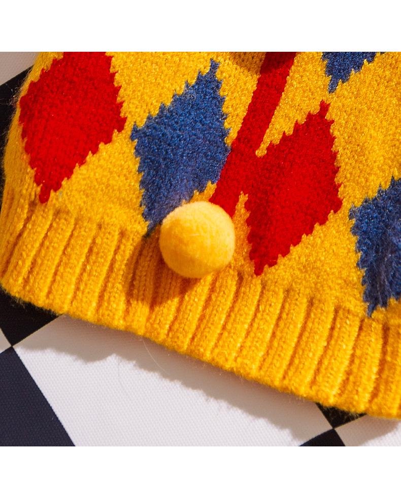 Autumn/Winter Warm Knitted Cat & Small Dog Sweater with Pompoms