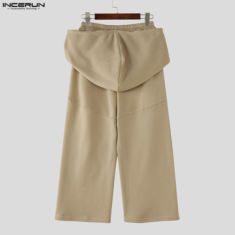 INCERUN Herren Lässig Elastischer Bund Kapuzenpullover Patchwork Lang Sweatshirts Hosen