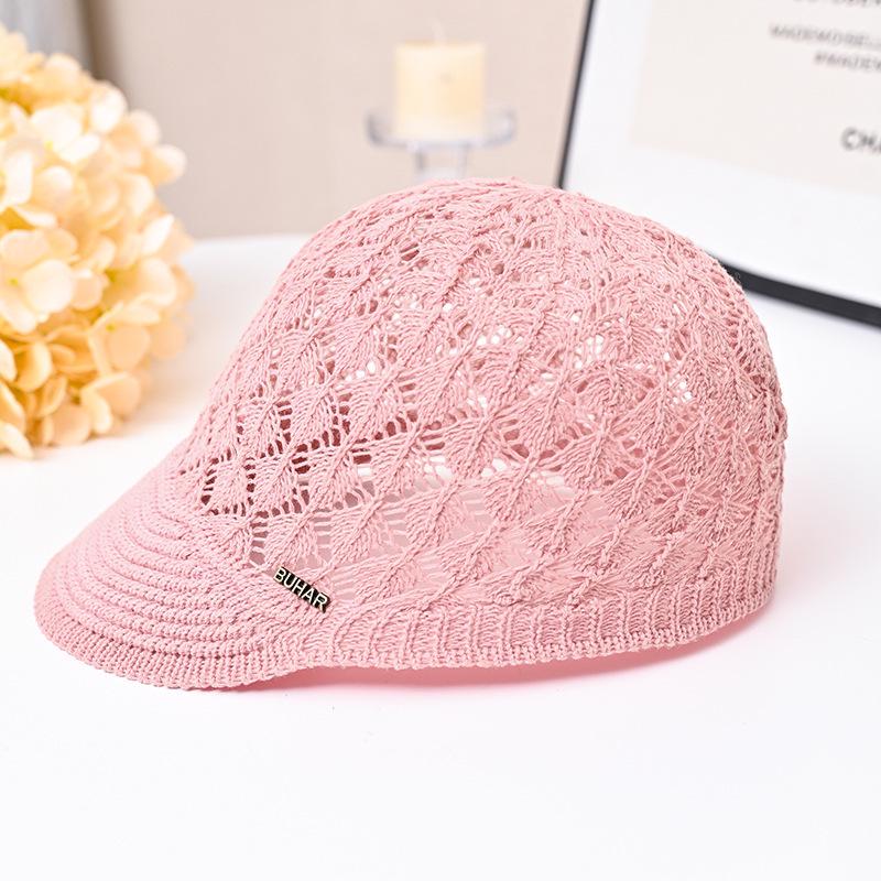 Breathable Women's Summer Equestrian Hat - Foldable, Stylish Sun Cap with Knitted Duckbill Design