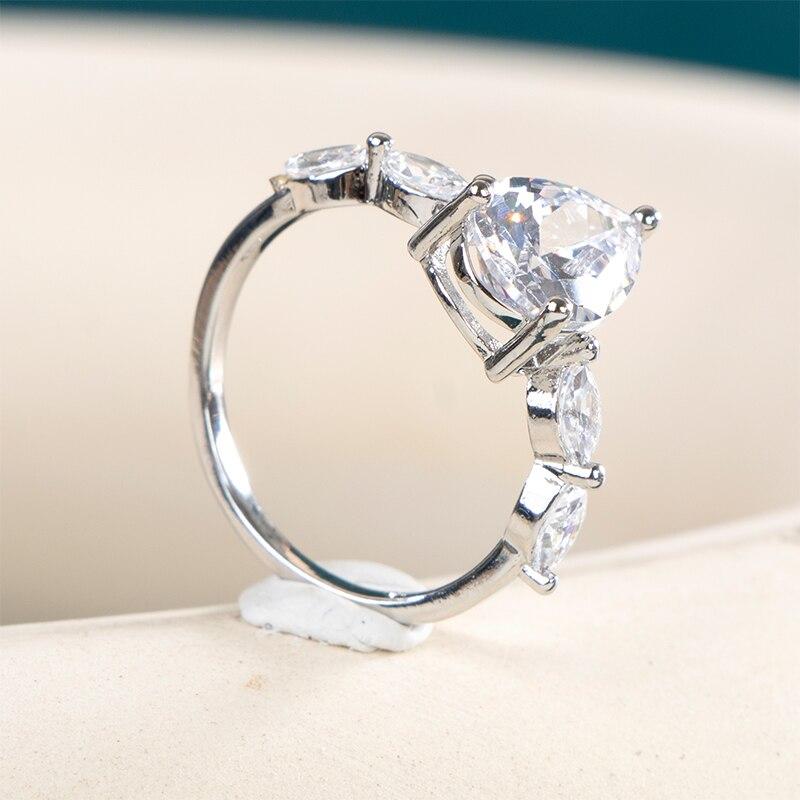 BELLA BOX Luxury Pear Shape Zircon Rings For Women Wedding Engagement Jewelry Fashionable Party Finger Accessories Romantic Gift