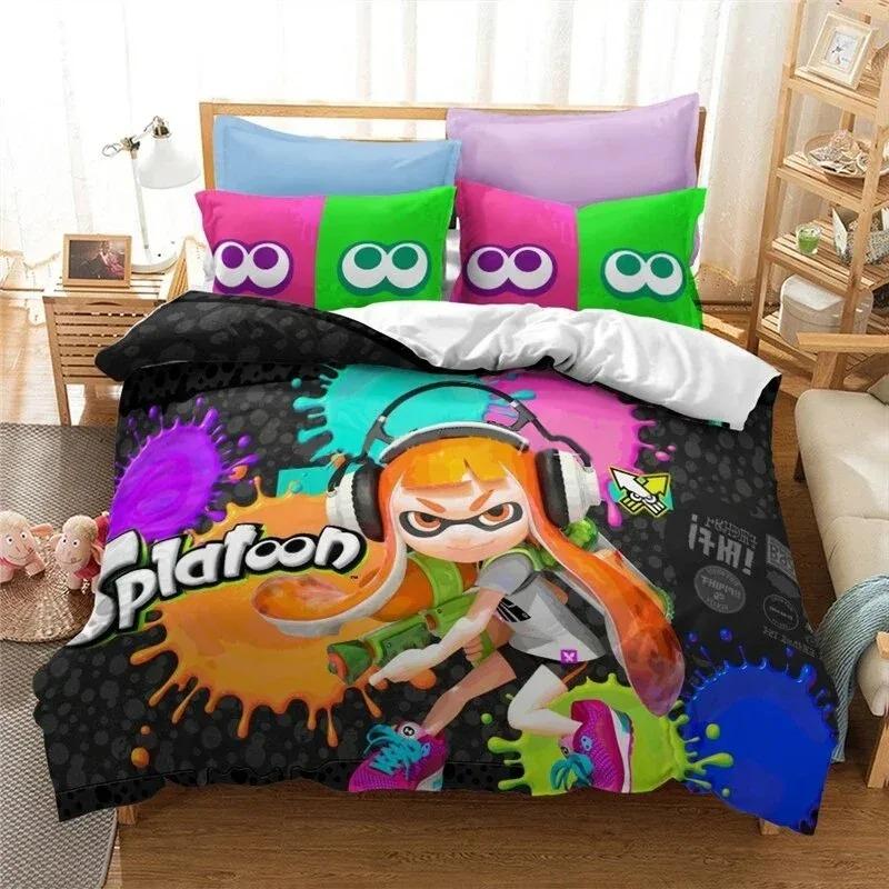 3D Printed Game Splatoons Bedding Set Duvet Cover Bedroom Comforter Single Twin King Size Quilt Cover Home Textile