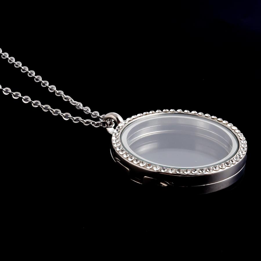 Kovový Kulatý Lesklý Skleněný Magnetický Medailonek Náhrdelníky Pro Ženy Muže Doplňky Paměť DIY Plovoucí Fotografie Dárek 60cm o Řetízek