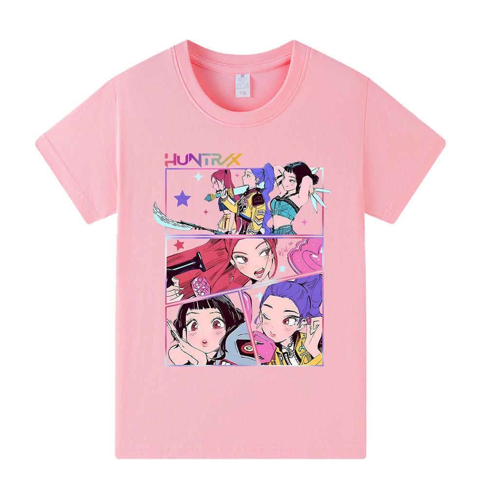 A1218 Kids Boys Girls Kpop Rumi Zoey Mira Print Short Sleeves T-shirt