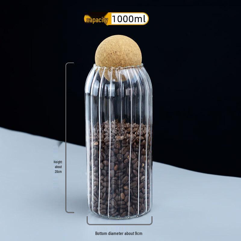 UOSU Round Cork Stopper Glass Storage Jar
