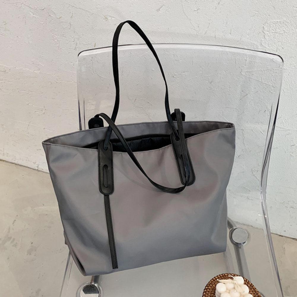 Tote Bag For Women Nylon Large Capacity Shoulder Bag With Zipper Satchel Purse Solid Color For Work Travel Shopping Shopper Bag