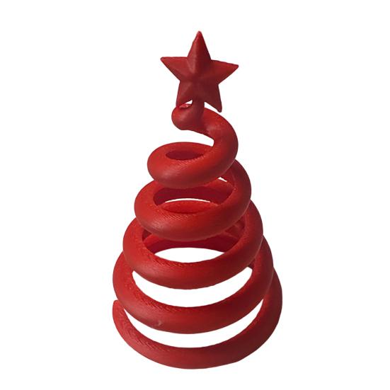 Modern 3D Printed Tabletop Ornaments Spiral Twisted Christmas Tree Figurine with Star Top, Mini Nordic Style Seasonal Table Centerpiece Ornament, Gift