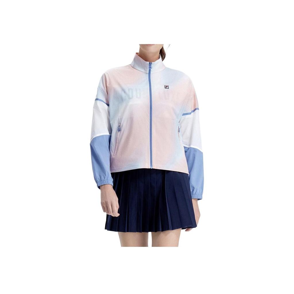 FILA Color Block Retro Sports Stand Collar Tennis Woven Jacket Women jackets A11W323701F-ZA