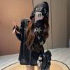 Giacca da Donna Oversize con Cappuccio e Decorazioni di Strass a Stella 3D, Leggera, Manica Lunga, Top da Esterno