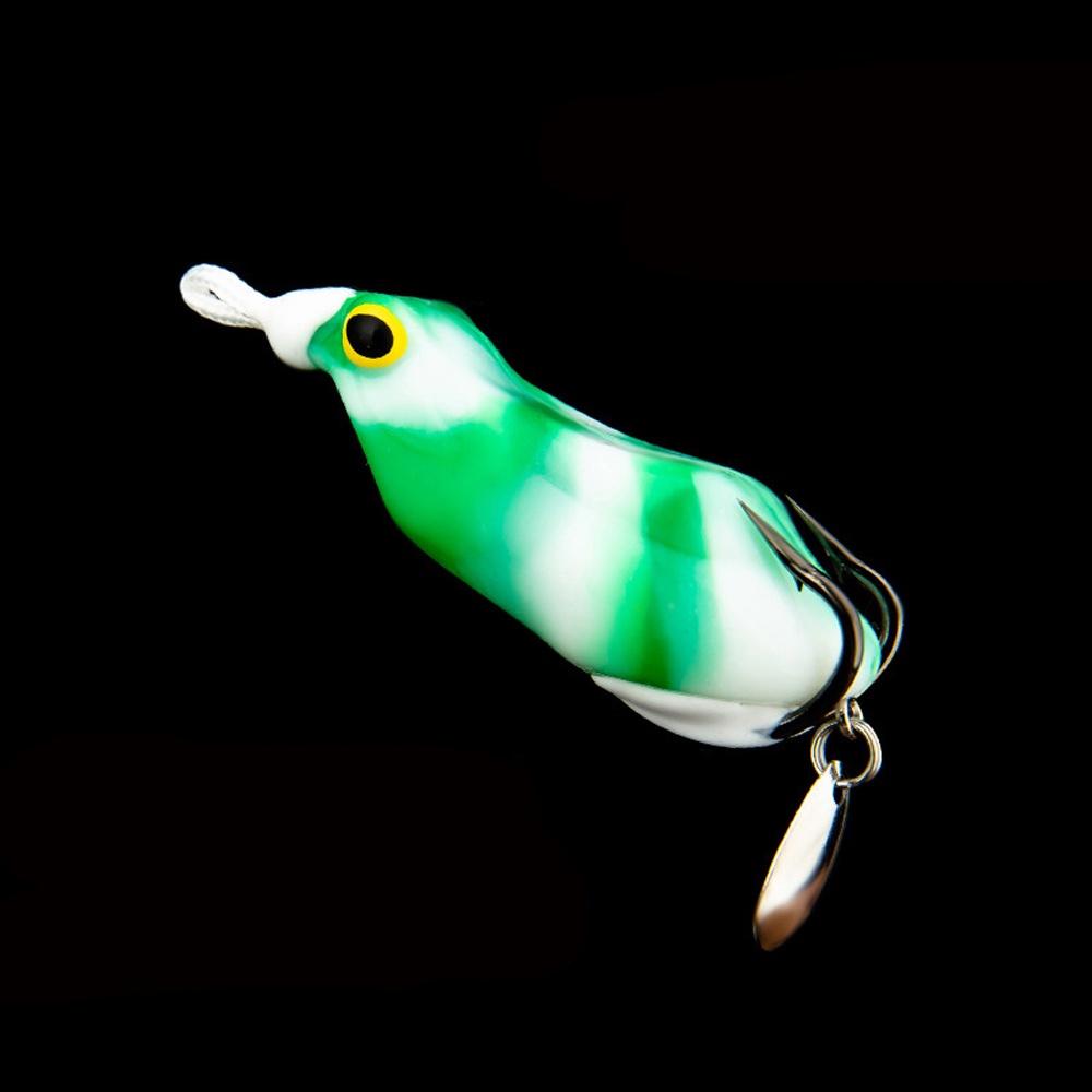 

Приманка для ловли лягушки 6,5 см 14,8 г Мягкая блесна для приманки с крючком для ловли сома Искусственная приманка для ловли гольяна Снасти для поверхностной воды зелёный