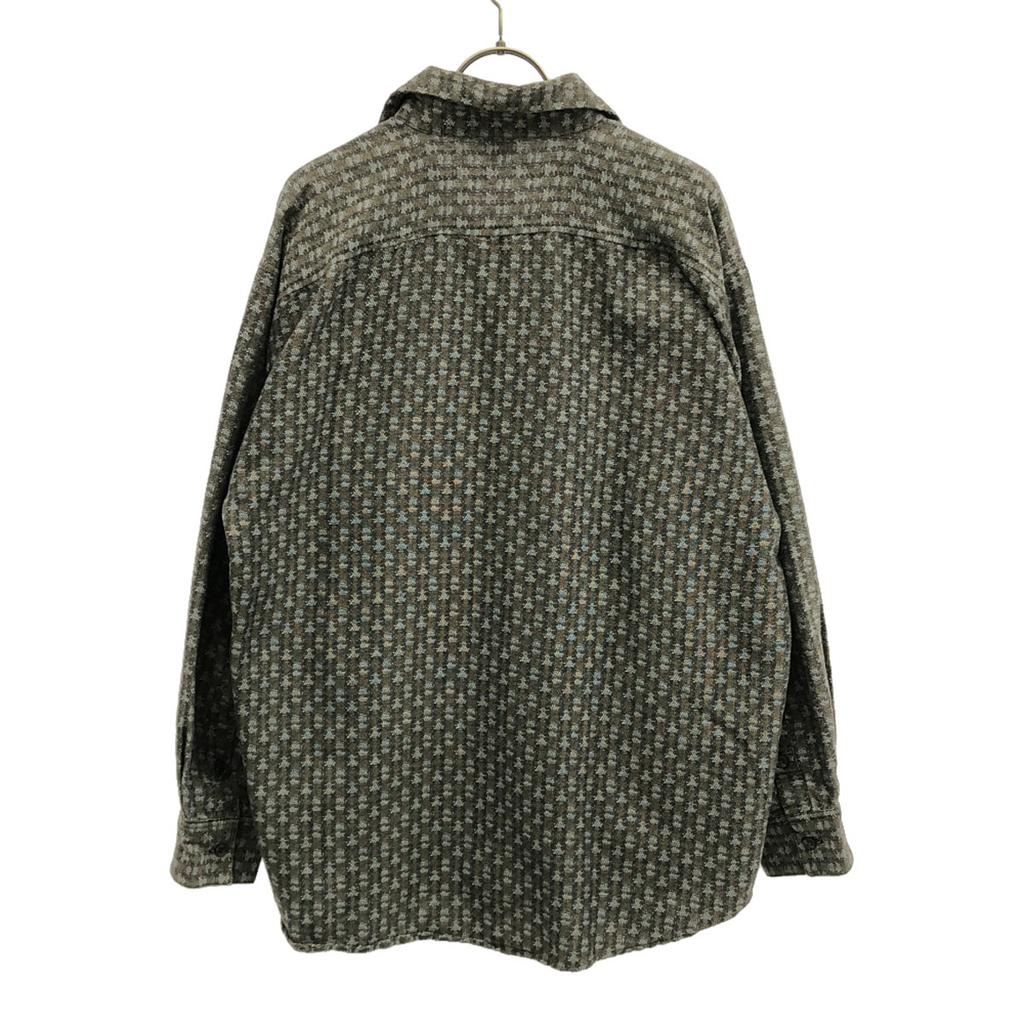 LONDON FOG 80s Vintage Overall Handle Long Sleeve Shirt M Gray X Brown Men's Used