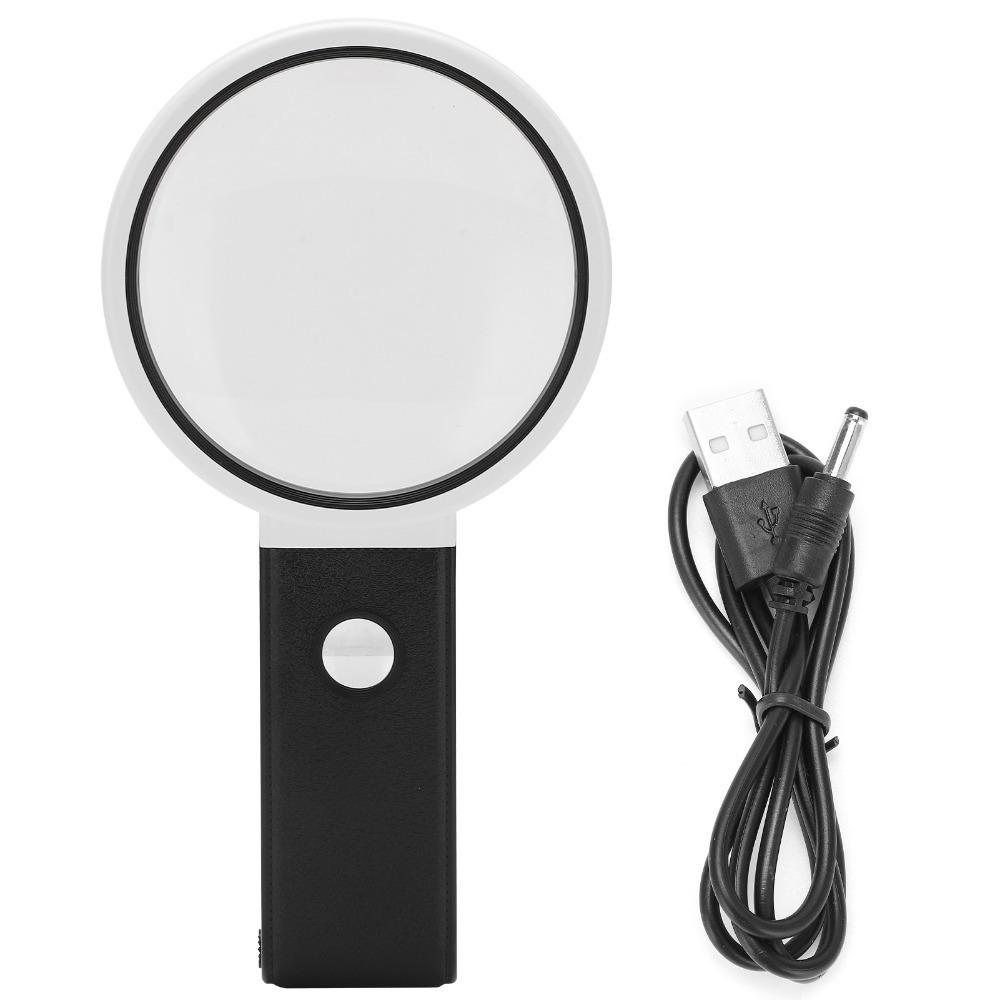 

3.5X 25X Magnification Folding Magnifying Glass LED Light Folding Design Handheld Magnifier White Portable Reading Magnifier чорний