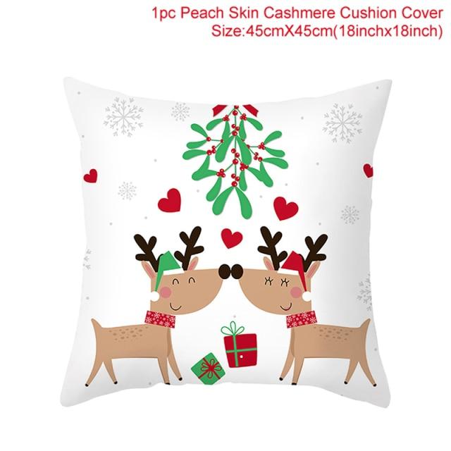 45cm Christmas Cushion Cover Navidad Merry Christmas Decorations For Home Xmas Noel Cristmas Ornaments New Year Gifts