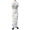 Cross-Border New Fashion 3D Floral Sequin Sleeveless Bodycon Evening Gown