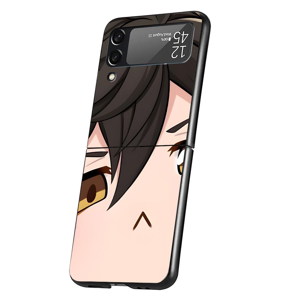 

Genshin Impact Cartoon Face Phone Case For Samsung Galaxy Z Flip 7 6 5 4 3 5G Cover ZFlip7 ZFlip6 ZFlip4 ZFlip5 ZFlip3 Coque Fun Samsung Z Flip 6