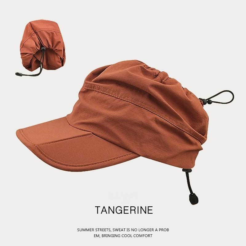 Unisex Adjustable Drawstring Baseball Cap Quick Dry Foldable Breathable Summer Sun Protection Hat for Men Women