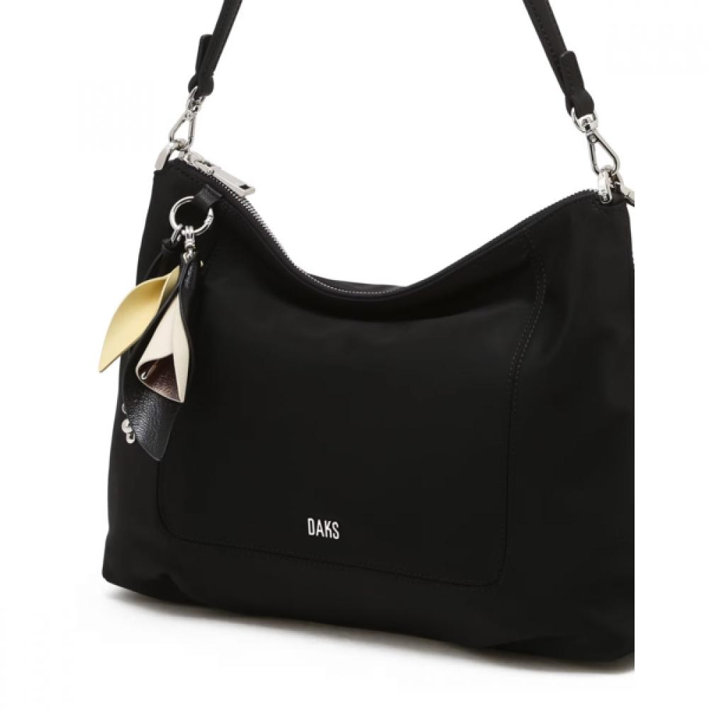 Daks Misty Flower Black Flower Charm Nylon Shoulder Bag Dcba6f527bk