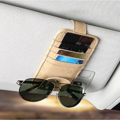 Auto Sonnenblende Punkt Organizer Aufbewahrungstasche Tasche Tasche Karte Brillen Aufbewahrungshalter Auto-Styling Leder Autozubehör Innenraum