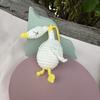Crochet Goose Hanging Decoration Handmade Knitting White Goose Handbag Backpack Keychain Car Rearview Mirror Hanging Ornament