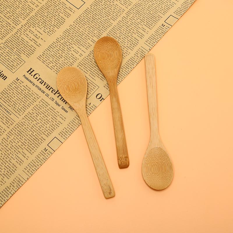 Wooden Round Bamboo Spoon Soup Tea Coffee Salt Spoon Jam Scoop Kitchen Tools