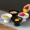 Einfarbige Dessertplatte Chinesischer Stil Vorspeisenplatte Keramik Hoher Obstteller Pudding
