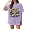 Women's Soccer Letter Print T-Shirt, Short Sleeve Casual Top