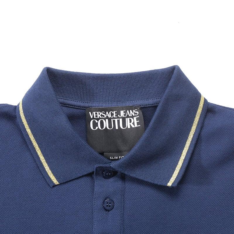VERSACE JEANS COUTURE SS25 Polo Shirt Men's Marine Blue 78GAGT00-CJ01T-G83