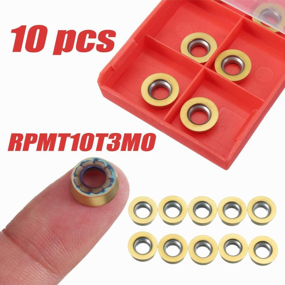 10pcs RPMT10T3MO Carbide Inserts Cutters For CNC Lathe Steel Milling Tool