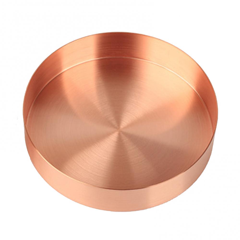 Nordic Retro Tray Round Brass Storage Rack Diaplay Mold Household Tool Home Living Room Vintage Decorative Ornament