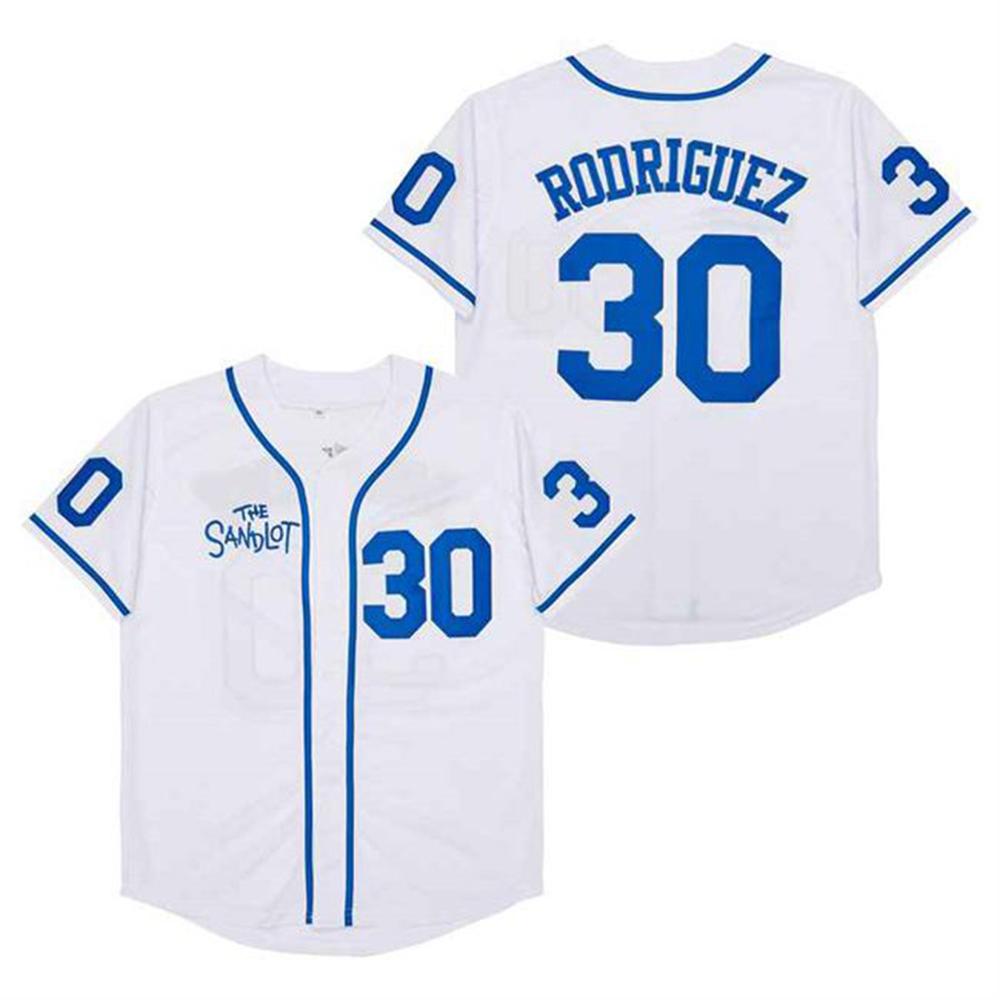 The Sandlot 30 Rodriguez Koszulka Baseballowa Męska Damska Zapinana na Guziki Krótki Rękaw Koszulka Sportowa Filmowy Cosplay Mundur Streetwear Koszulki