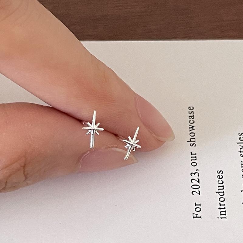 925 Silver Needles Silver Color Mini Star Heart Butterfly Stud Earrings for Women Hypoallergenic Daily Wear Ear Girls Pierc Gift