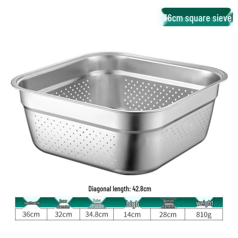Stainless Steel Square Colander & Mixing Bowl