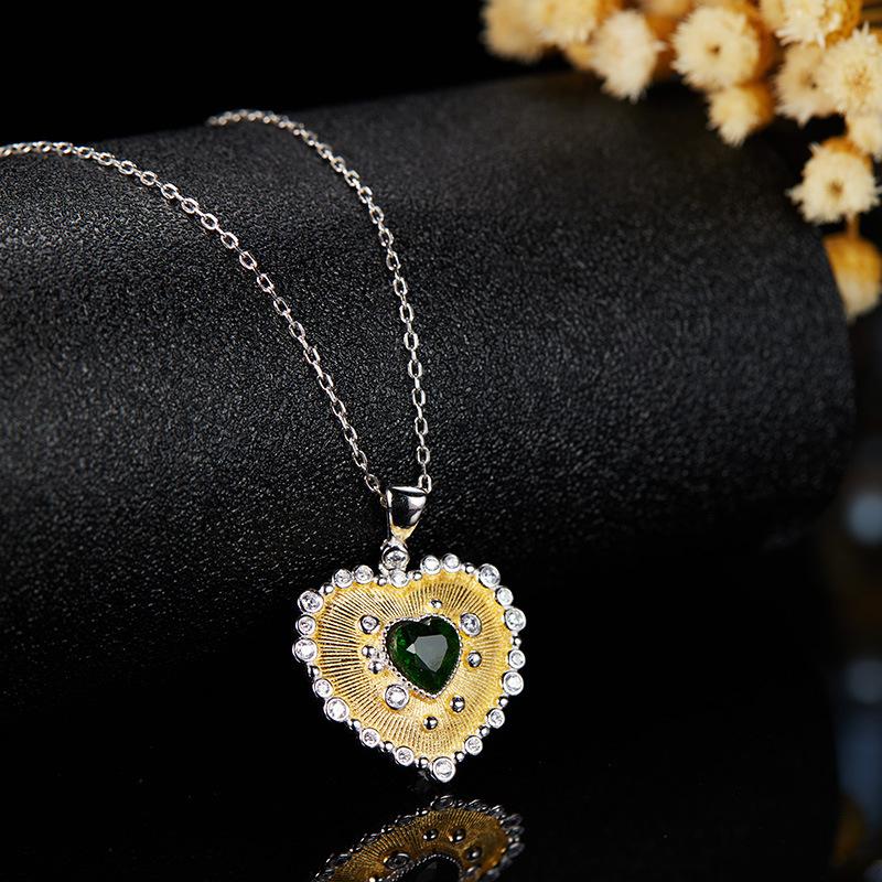 Earrings Colored Treasure Pendant S925 Sterling Silver With Natural Gemstone Necklace Women'S Fashion Jewelry