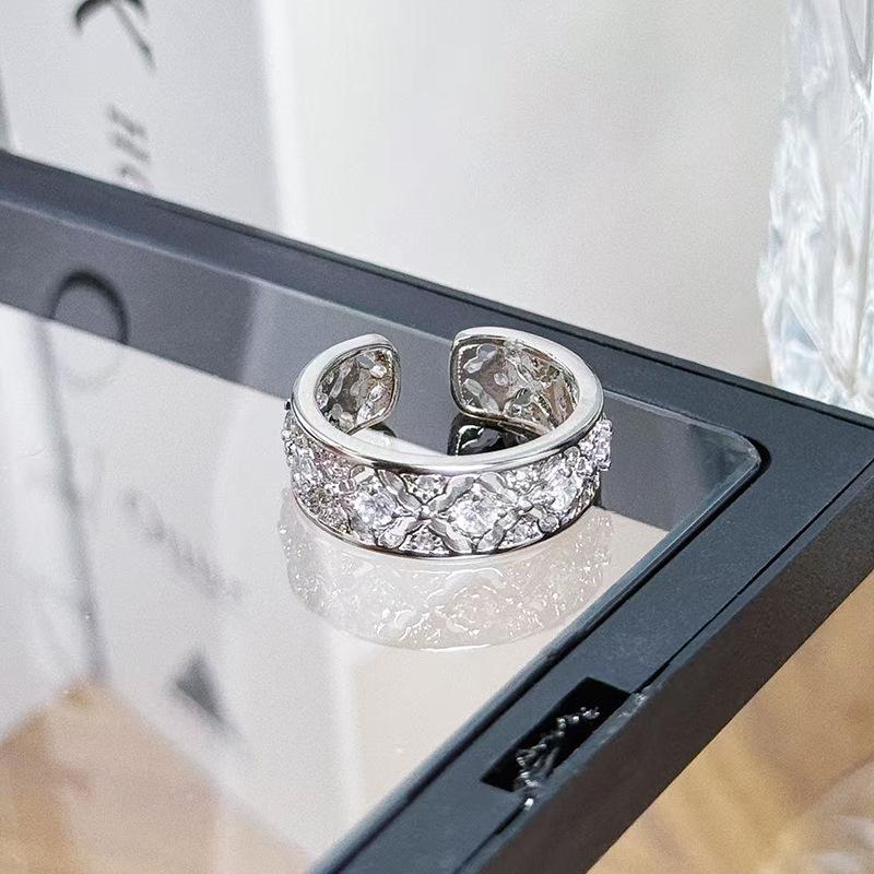 Lace Lace Super Fairy Zircon Cross Ring Light Luxury Niche High Sense Exquisite Stacking Temperament Ring Woman