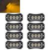 8PCS Trailer LED Lights Truck Marker Side Lighting Lamp 3LED Car Van Pickup Lorry Grille Warning Clearance Side Marker Lights