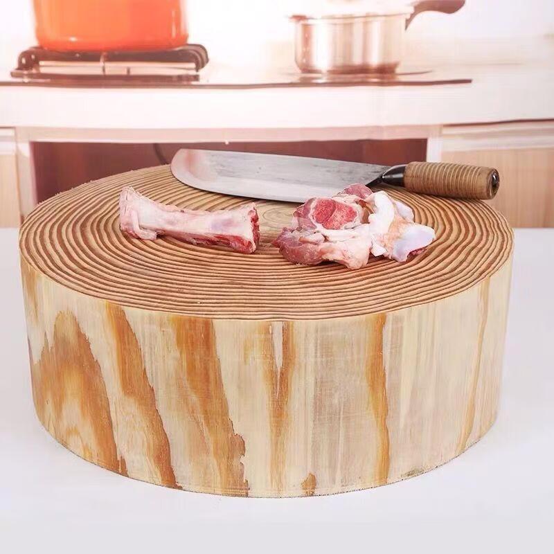 JingJingRS Round Pine Wood Cutting Board with Handle