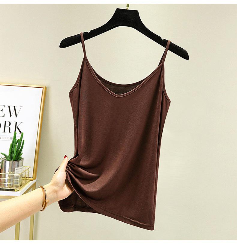 Women's Modal Sleeveless V-Neck Thin Vest for Spring/Summer