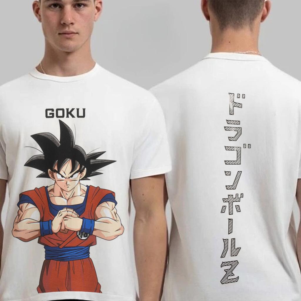 T-shirt in Cotone a Maniche Corte con Stampa Dragon Ball Z Son Goku Vegeta Unisex Abbigliamento Donna Harajuku Yk Tee Vintage Casual Tee Top