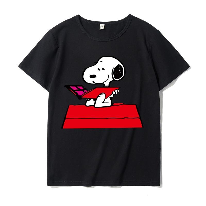 Classic Snoopy Cotton Men's Women's T-shirt Snoopy Cartoon Printed Summer Fashion Casual Comfortable Top Street Clothing