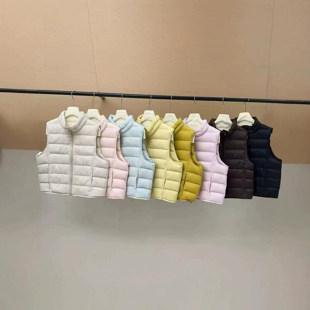 Autumn and Winter New Design Sense White Duck Down Down Vest Women's Short Fashion Casual Ribs Jacket