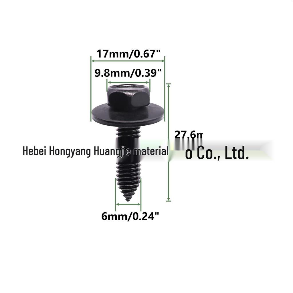 M6 Fastener Screw for Car Engine Hood, Chassis, Bumper, Fender, and Liner