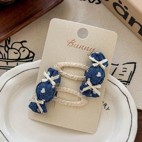 Autumn and Winter Lace Embroidery Bow Children's Hairpin Cute Girl Hair Ring Head Rope Girl Headdress Hair Accessories