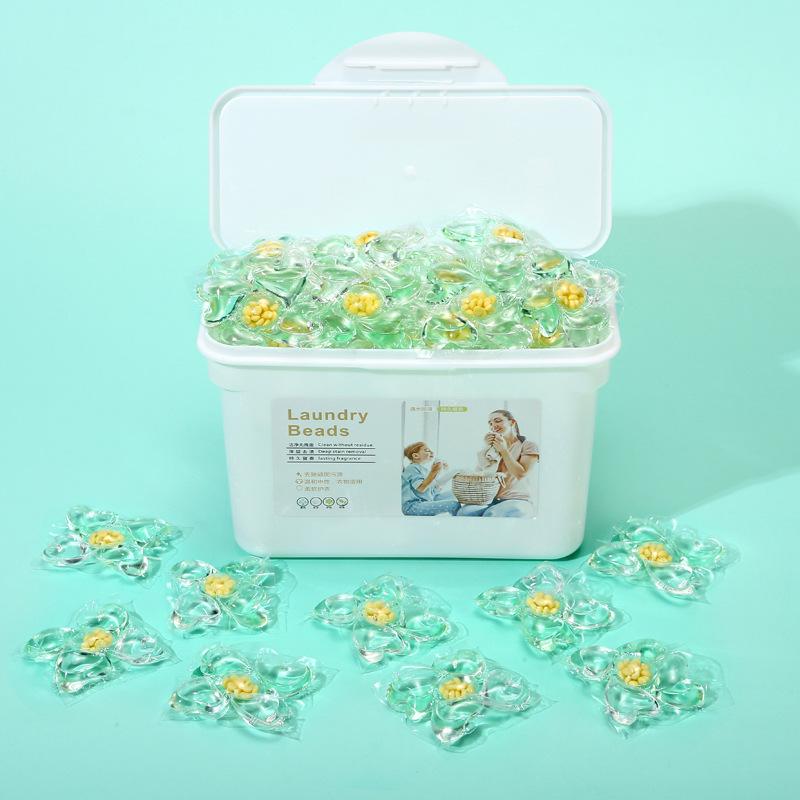 Five-in-One Laundry Pods: Long-Lasting Scent, Stain Removal, Softening, and Concentrated Detergent Beads.