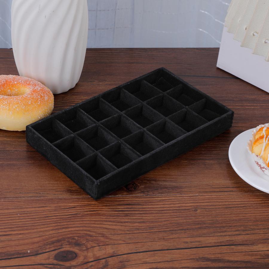 1Pc, Flocking Jewelry Box Jewelry Tray, Color: Black, Bag