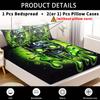 Green Slime Skull Fitted Sheet Set 3D Print Bedding Set Soft And Durable Fabric For Teens Bedroom Decor