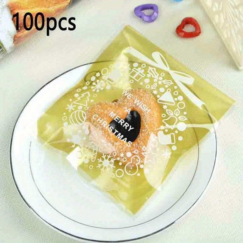 100pcs Santa Claus Red Sled Self-Sealing Plastic Bags – Christmas Cookie Packaging & Daily Life Storage