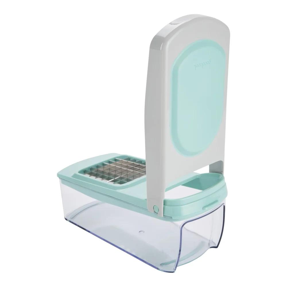 PRO Veggie Dicer Stainless Steel Chopper Non-Slip Base Comfort Grip Handle Airtight Lid Portable Kitchen Tool Vegetables Fruits