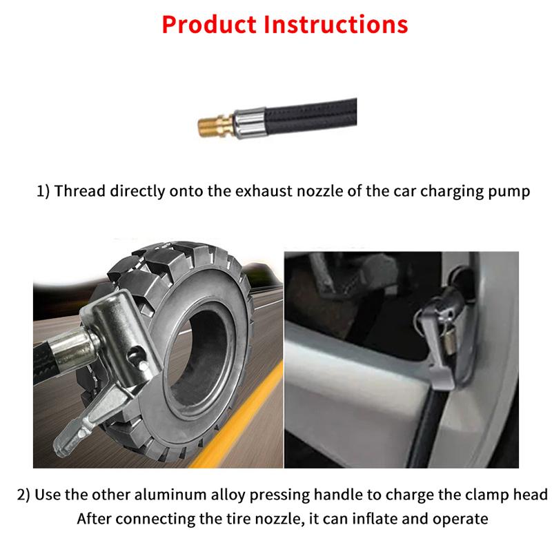 Portable Inflatable Pump For Car Tire Air Chuck Compressor Tire Inflator Tire Chuck With Barb Connector For Hose Repair