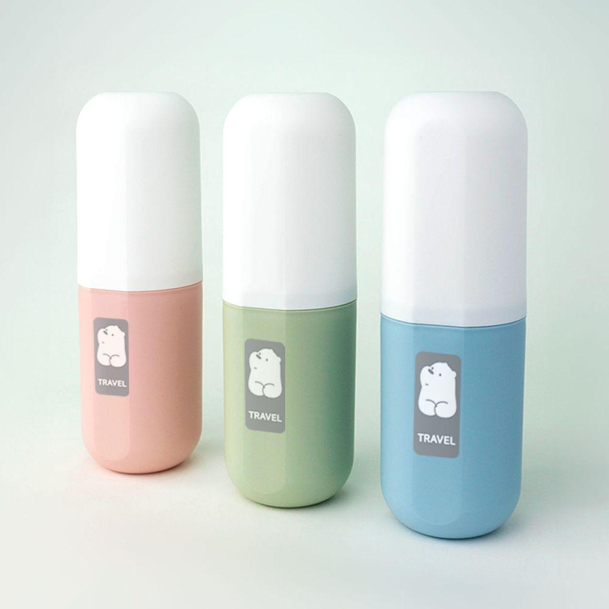 Creamy Portable Toothpaste and Toothbrush Case, Travel Portable Office Toothbrush Holder Sky