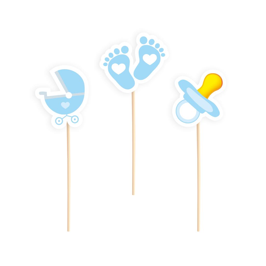 Baby Shower Toppers for Boys 6 Pcs