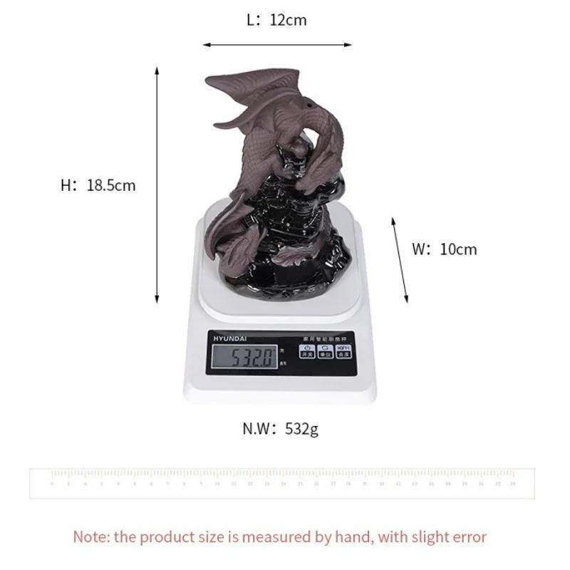Kreativer Keramik-Räuchergefäß Handwerk Heimdekor Ornamente Drache Wasserfall Rückfluss Räucherstäbchenhalter Pterosaurier